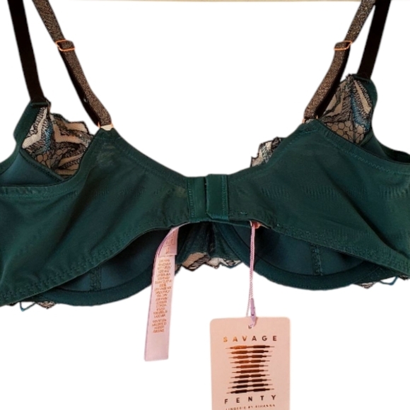 New Savage X Fenty Shining Star Half Cup Plunge Wildflower Blue Size 36C NWT - Picture 4 of 11